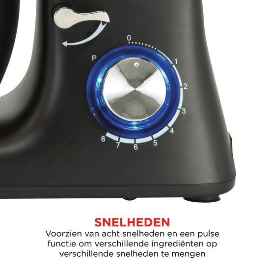Bourgini Kitchen Chef Plus robot de cuisine - mixeur de cuisine - 5.5L - Noir
