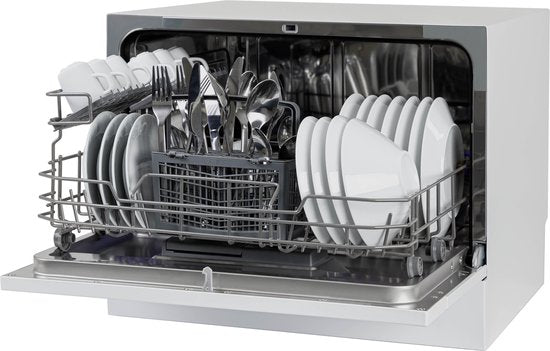 Tomado TDW5501W - Mini lave-vaisselle - Petit lave-vaisselle - Pose libre - 6 couverts - 5 programmes - Classe énergétique D - Blanc