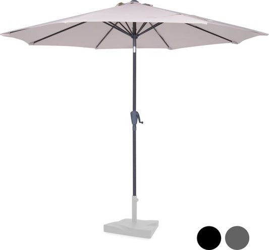 VONROC Premium Parasol à manche Recanati Ø300cm - Housse de protection incluse - Parasol rond - Inclinable - Toile résistante aux UV - Beige