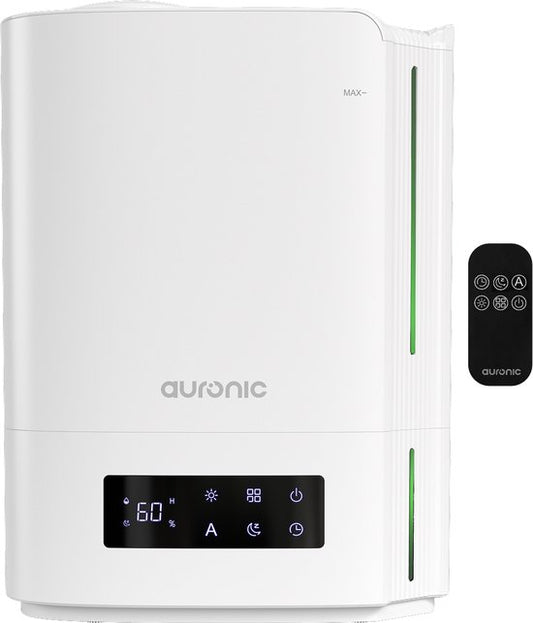 Humidificateur Auronic - 5 litres - Convient au salon, au bureau, à la chambre à coucher, à la chambre de bébé et plus encore - Sans BPA - Blanc