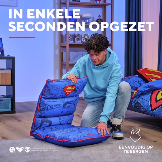 Trust GXT 718SM RAYZEE SUPERMAN - Chaise de jeu au sol - Pliable - Chaise souple - Superman