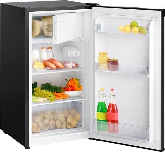 KitchenBrothers Réfrigérateur - 81L - Réfrigérateur de table avec congélateur - Glacière - Frigo - Pose libre - Noir