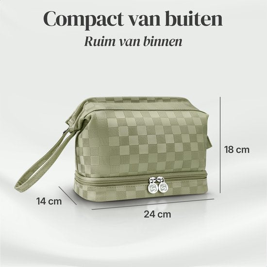 Skycases Travel Essentials - Trousse de toilette et de maquillage - Imperméable et compacte - Convient pour le voyage et l'usage quotidien - Unisexe - Vert Matcha