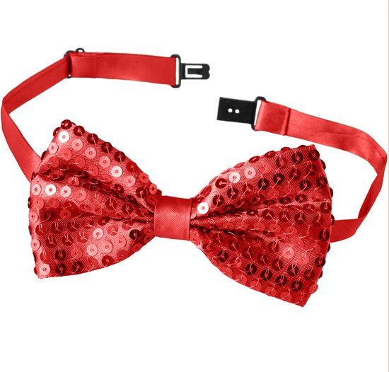 Dressforfun noeud papillon à paillettes - rouge - Déguisement carnaval - Halloween - Déguisement - Vêtements de fête - Vêtements de carnaval - Fête - Vêtements de fête
