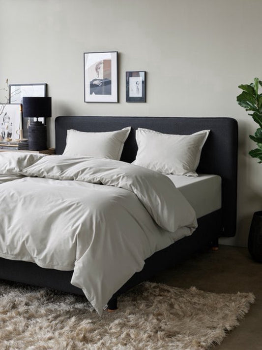 Home by TEMPUR® - Housse de couette 100% coton égyptien - sans danger pour le fer et le sèche-linge - Nature - 200x200 cm - sans taie d'oreiller