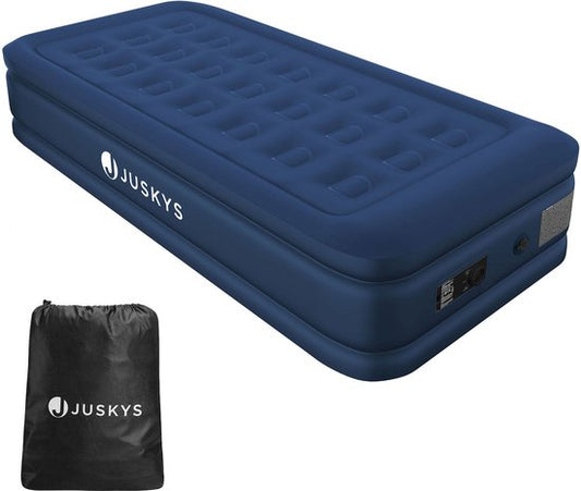 Juskys Lit à air autogonflant Sapri M - Bleu - 191 x 91 x 44 cm - Sac de rangement inclus