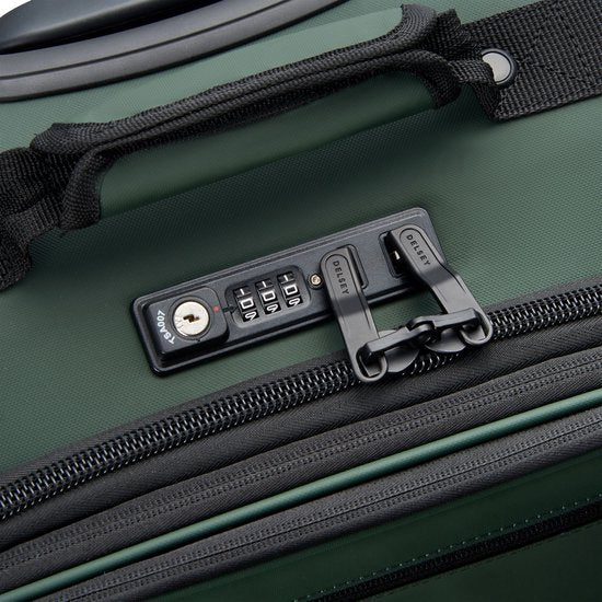 Valise souple – Delsey Paris Maubert 2.0 – Extensible – RFID – 4 doubles roulettes – 79 cm – Vert foncé