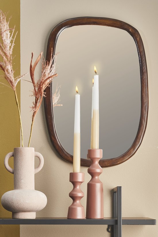 Mica Decorations Miroir mural Bosco - L35 x l50 cm - Bois de manguier - Marron foncé