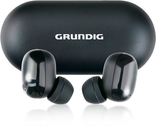 Grundig Wireless Earbuds - Ecouteurs Bluetooth 5.3 - Ecouteurs avec cassette de recharge - Autonomie jusqu'à 20 heures - Rechargeable par USB-C - Contrôle tactile et appels mains libres
