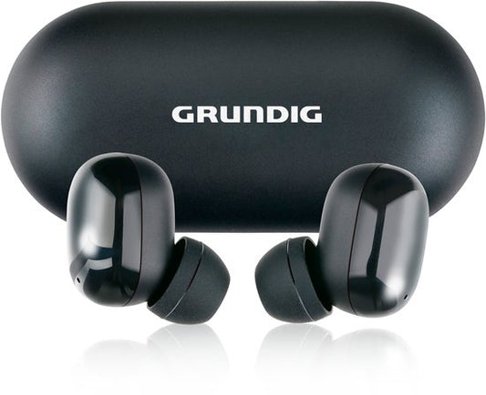 Grundig Wireless Earbuds - Ecouteurs Bluetooth 5.3 - Ecouteurs avec cassette de recharge - Autonomie jusqu'à 20 heures - Rechargeable par USB-C - Contrôle tactile et appels mains libres