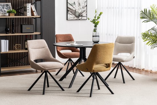 Furnihaus Chaises de salle à manger set of 2 - Tosca - Taupe - Fabric