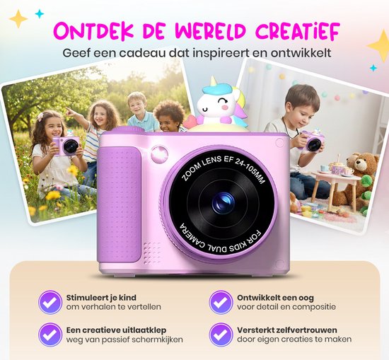 K&L Digital Kids Camera Kids 32GB - Caméra vlog pour enfants - Caméras numériques pour enfants - Appareil photo pour enfants - Appareil photo pour enfants
