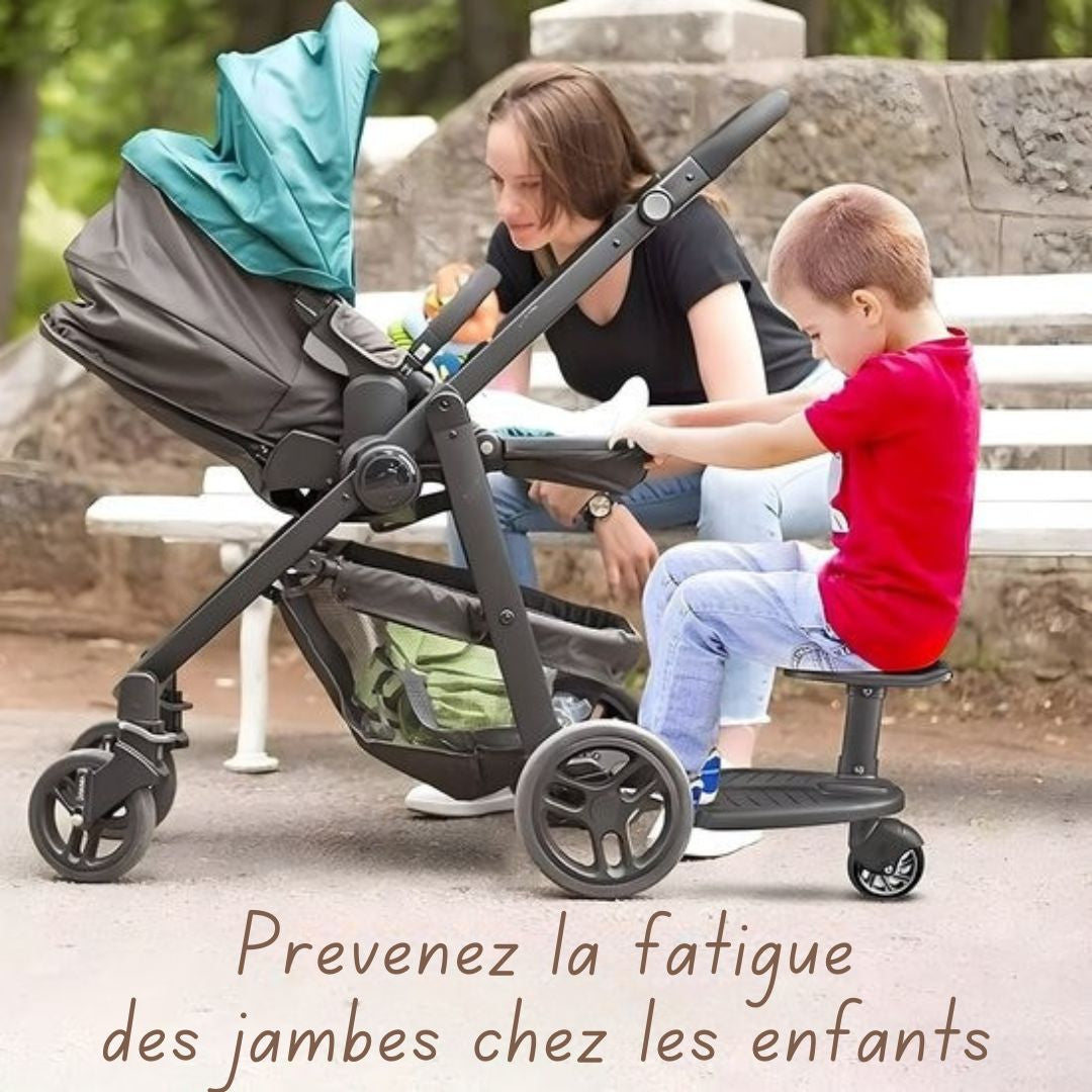 Planche à roulettes Merkloos Safari - Roue unique - Pour axe horizontal d'au moins 23 cm - Diamètre max. 2,5 cm - Maniable et universelle - Idéale pour les tout-petits - Plastique noir et métal