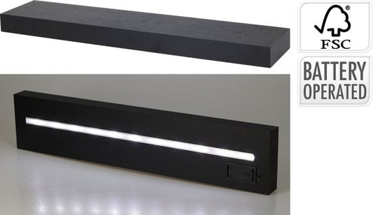 Home&Stylingcollection étagère murale-noire-avec-éclairageLED-60cm