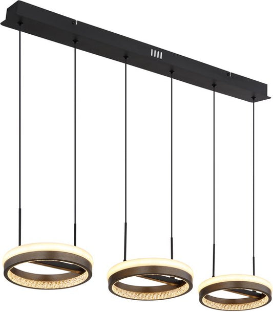 Globo - lampe suspendue - DELLA - noir - métal - grande lampe de table pour salle à manger - LED - 67179H2