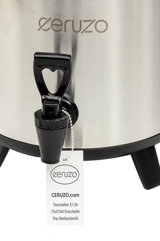 Ceruzo Thermos Beverage Dispenser - 10 litres - acier inoxydable - Distributeur isotherme avec robinet