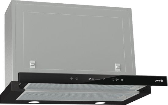 Gorenje BHP643A5BG Semi-encastré (extractible) Noir 525 m³/h A