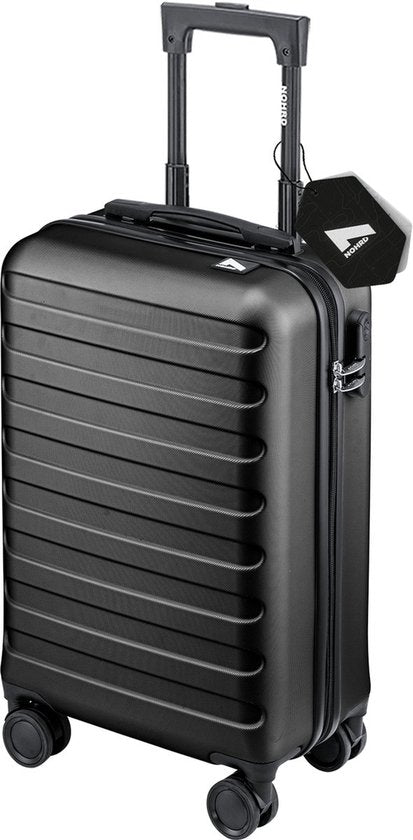 Nohrd Hand Luggage Suitcase - Black - Travel Suitcase with Wheels - 55x35x20 cm - Hand Luggage Trolley Lightweight - Travel Suitcases - Wheeled Trolley - Suitcases