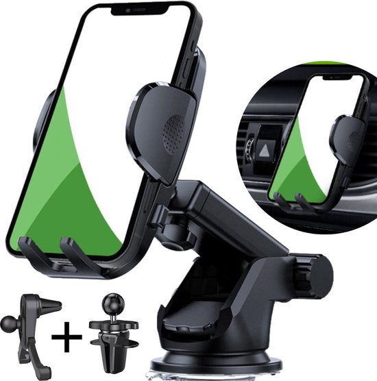 Support de téléphone iSetchi - Voiture - Ventouse extra-forte - 3 en 1 - Noir