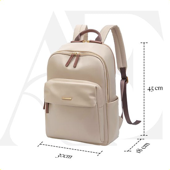 Aramae® - Sac à dos femme - Sacoche pour ordinateur portable 15,6 pouces - Sac à dos femme - Sac à dos fille - Sac à dos beige - Sac d'école
