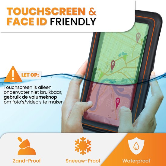 Drivv. Étui étanche pour téléphone - Flottant - Fermeture à double clip - Jusqu'à 6,8 pouces - Étui étanche pour téléphone - Noir