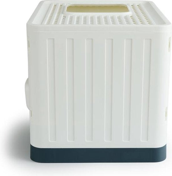 Lifa Living Bac à litière pliable avec tiroir extractible - pratique, portable et spacieux - Crème/Anthracite