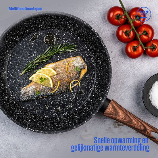 Poêle Westinghouse - Ø 24 cm - Poêle à induction - Bois marbré noir