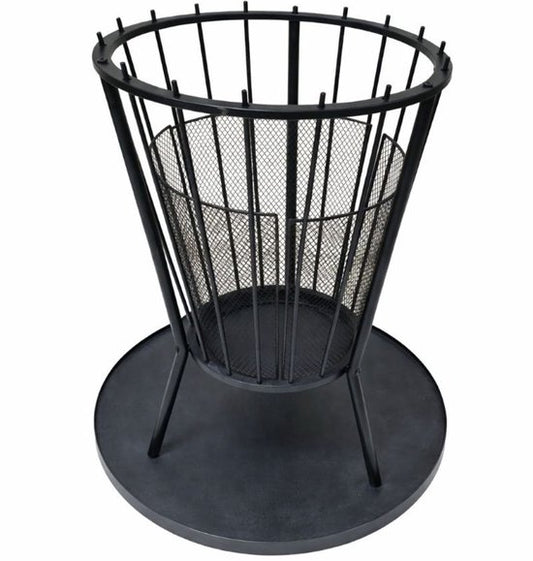 Ceruzo Panier à feu avec plaque de fond - pare-étincelles - Diamètre 40 cm - Acier - Noir