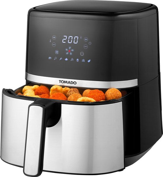 Tomado TAF5401S - Friteuse à air - Capacité de 5,4 litres - Friteuse à air chaud - Affichage numérique - 800 grammes de frites - Noir/RVS