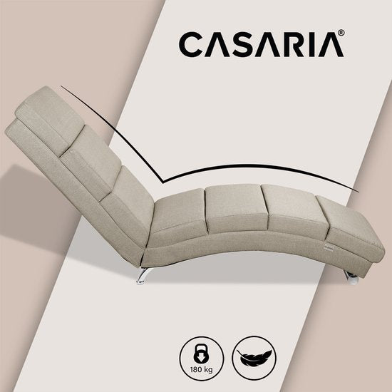 Casaria Recliner London - Chaise longue chromée - Sand
