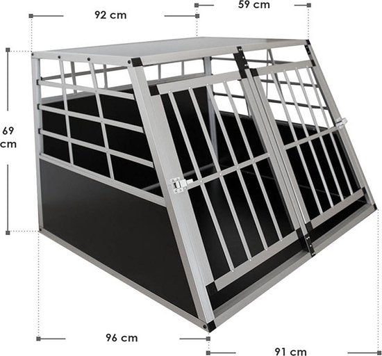 Boîte de transport pour chiens - Juskys - XL - aluminium