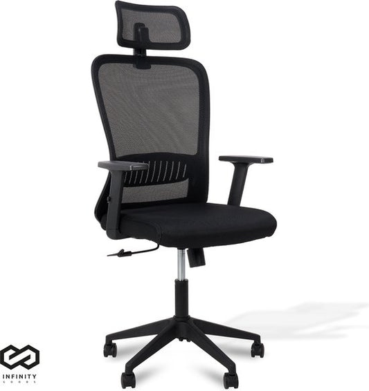 Infinity Goods Ergonomic Office Chair - Chaises de bureau pour adultes - Entièrement réglable - Chaise de bureau - Noir