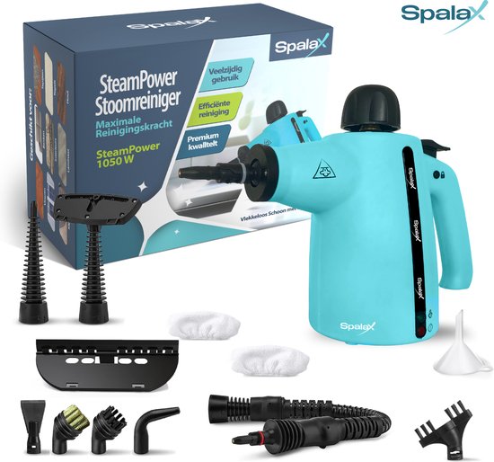 Spalax 14-en-1 Nettoyeur vapeur - 3.5 Bar Nettoyeur vapeur à main - Nettoyer les taches - Nettoyer à la vapeur le sol, le canapé, le tapis et les vêtements - Nettoyeur vapeur à main - Nettoyeur de tapis - 1050W - 350 ML
