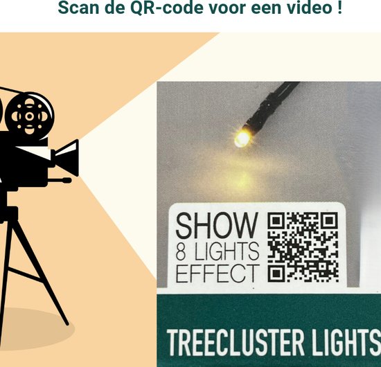 Lumières de Noël Treecluster - 384 LED blanc chaud - 490 cm - minuterie - 8 niveaux de lumière - intérieur extérieur