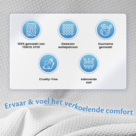 Ella Couverture rafraîchissante 135x200 cm - 100% Bio-Tencel - Couverture auto-refroidissante - Couverture rafraîchissante - Couette d'été - Blanc nacré