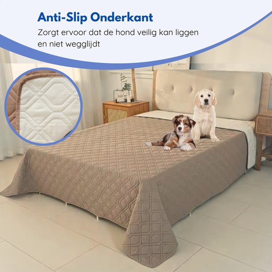 Hilvard - Couverture pour chien - Couverture pour chat - Protège banc - Couverture pour chien siège arrière de voiture - Convient pour canapé, voiture et lit - Sable - 76 x 127cm - Tapis pour chien - Tapis pour chien
