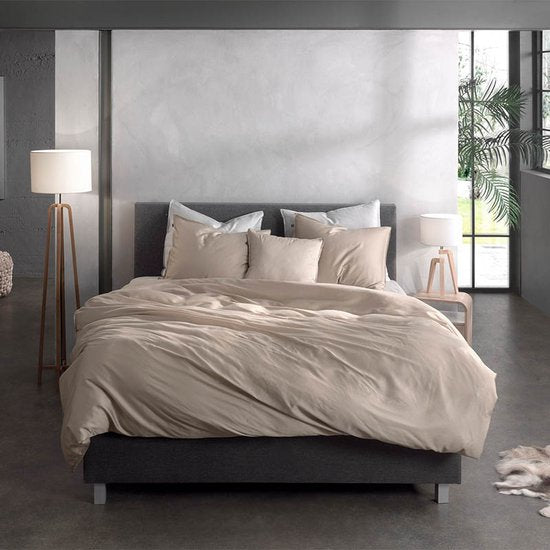 ZoHome Satinado Housse de couette - Litsjumeaux - 240x200/220 cm - Forest Sand