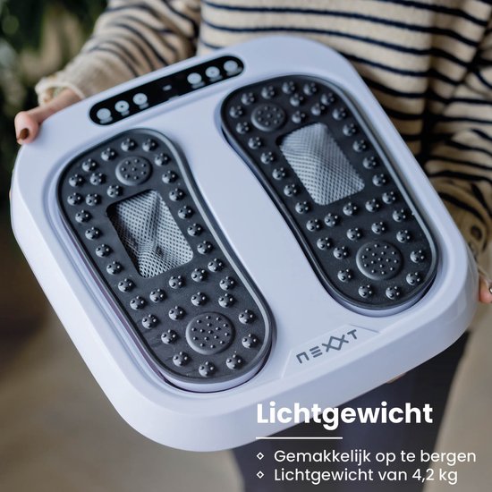 Nexxt Appareil de massage des jambes et des pieds pour la maison avec 20 vitesses - Coussin de massage Shiatsu pour la relaxation - Mode automatique et manuel - 30W