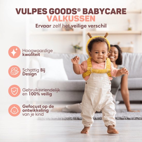 Vulpes Goods® BabyCare - Coussin de tête pour bébé - Oreiller de sécurité pour bébé - Sac à dos en cas de chute - Respirant en 3D - Apprendre à marcher en toute sécurité - À