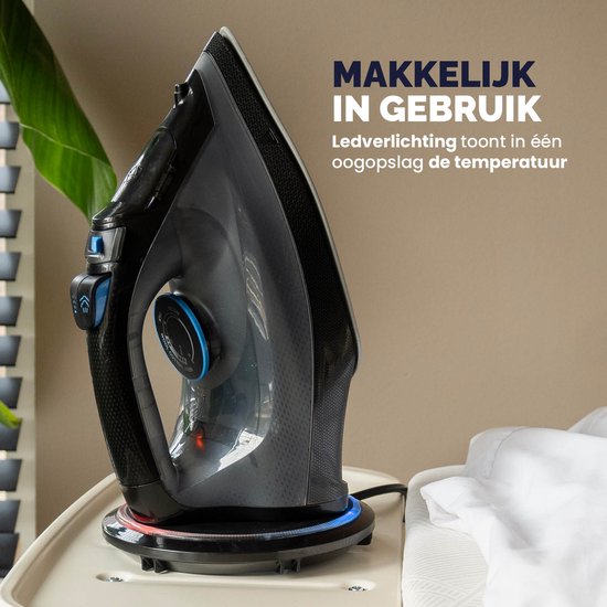 BREND BR-2232 Fer à vapeur sans fil avec base de chargement - Fonction vapeur verticale, anticalcaire et autonettoyante - Thermostat réglable - 200W