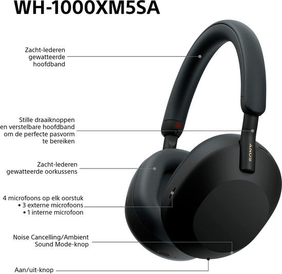 Sony WH-1000XM5SA - Casque d'écoute sans fil avec réduction du bruit - Edition limitée avec étui souple - Noir