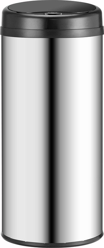 Poubelle automatique / Poubelle / Poubelle à détecteur - 50 litres - Argenté - Rond