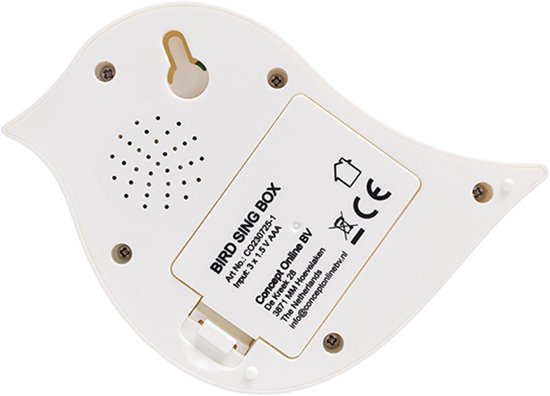 Nexxt Oiseau sonore avec détecteur pour toilettes - Volume réglable - WC - Détecteur de mouvement - 10,2 x 3,5 x 8,6 cm - 90 g - Boîte - Boîte à oiseaux - Marron foncé
