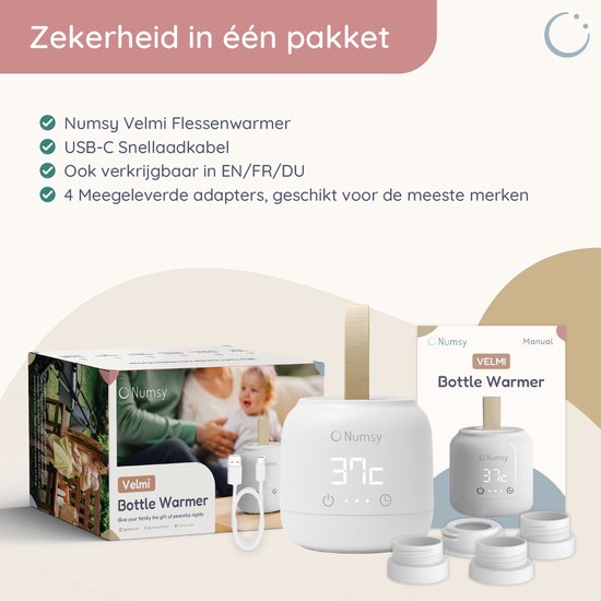 Numsy Velmi chauffe-biberon très portable - sans fil - 4 adaptateurs inclus