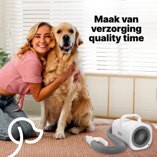 Jake and Jacky Professional Dog Hair Dryer - Souffleur d'eau pour chien - avec 4 accessoires - Séchoir pour chien - Design silencieux