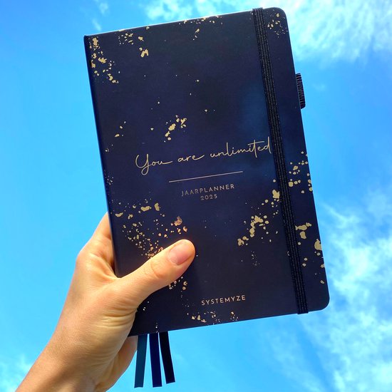 Systemyze Agenda 2025 Adultes - Planificateur - Journal - Organiseur - Feuilles d'autocollants incluses - Format A5 - Bleu