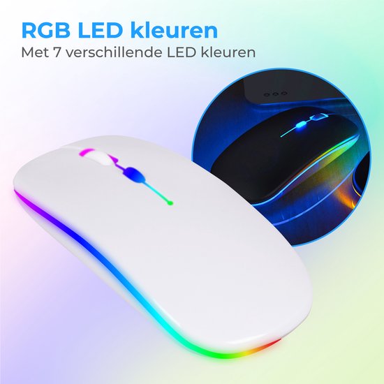 Souris sans fil LED - Nuvance -Bluetooth - Ergonomique - Sans fil - Blanc