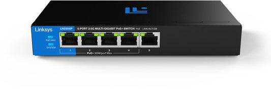 Linksys LN2305P - Commutateur réseau - PoE+ non géré - 2500 Mbps - 5 ports