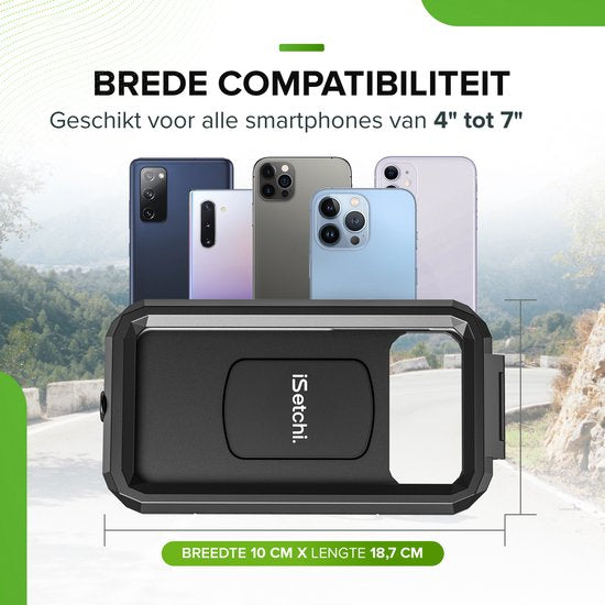 Support de téléphone pour vélo - iSetchi - Étanche - Anti-choc - Noir