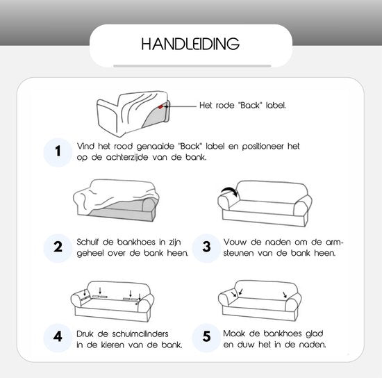 Hilvard - Housse de canapé 3 places - (185-230 cm) - Ivoire - Velours - Stretch - Housse de canapé - Housse de meuble - Contre les dommages et les taches - Housse de siège - Housse de siège